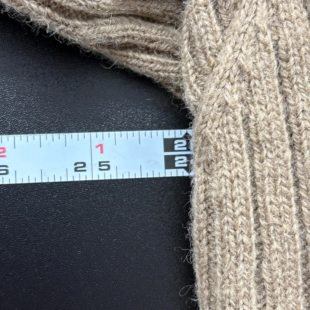 Duluth Trading Mens Full Zip Sweater XL Brown Shetland Wool Lined Ribbed Knit